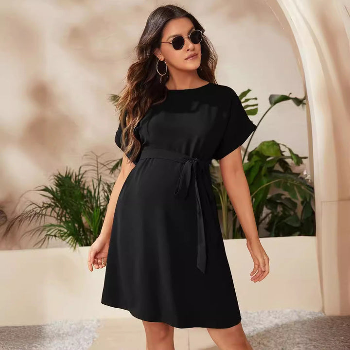 Discover Elegance and Comfort with the Maternity Bat Sleeve Girdle Dress