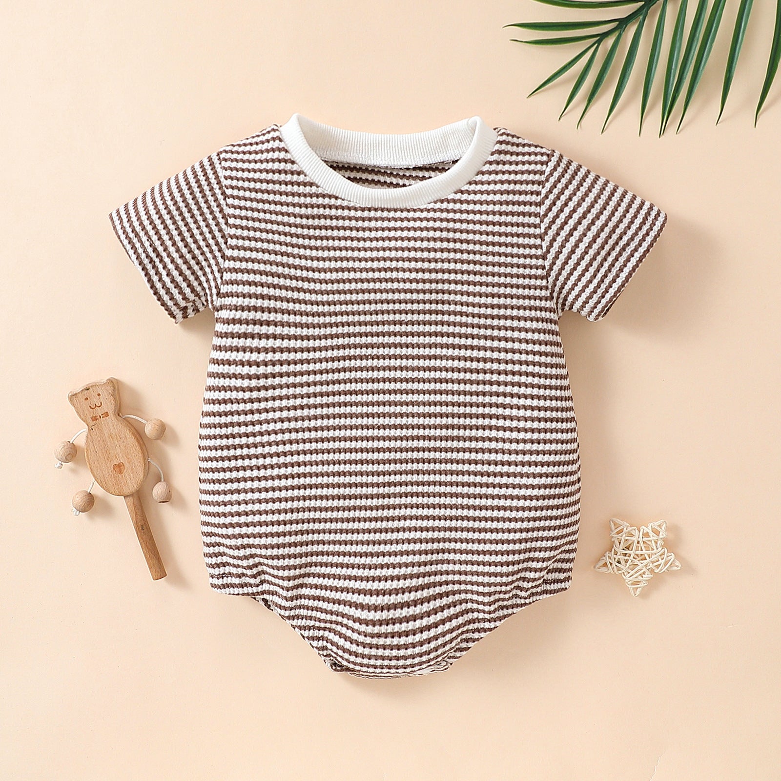 Baby Striped Cotton Short-Sleeve Romper
