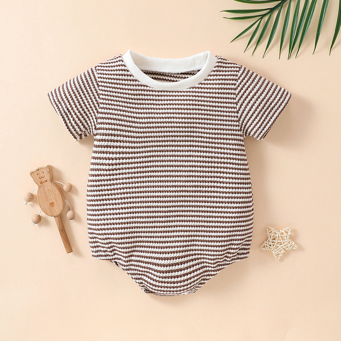 Baby Striped Cotton Short-Sleeve Romper