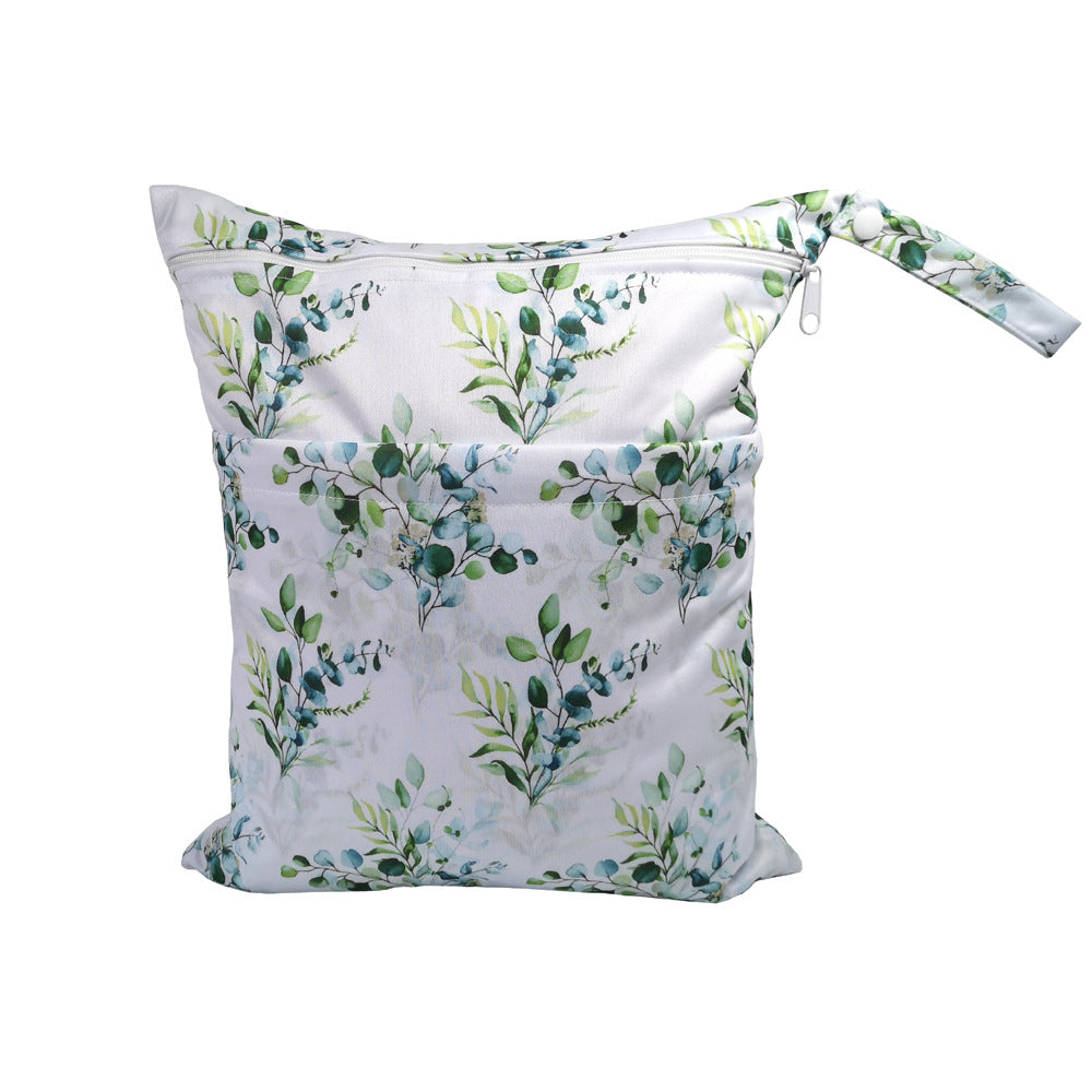 New Cartoon Printed Baby Double Zipper Diaper Bag