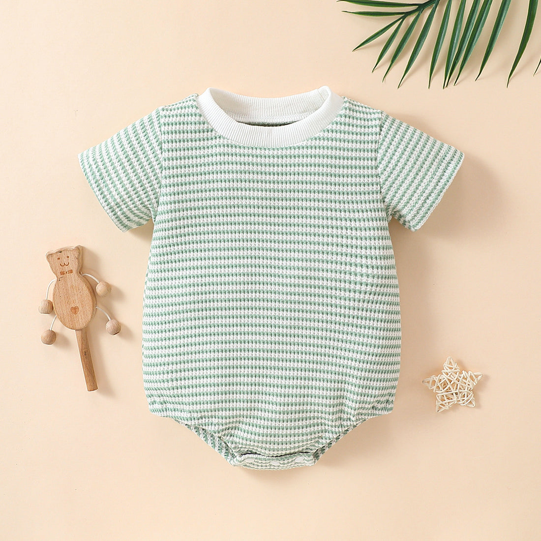 Baby Striped Cotton Short-Sleeve Romper