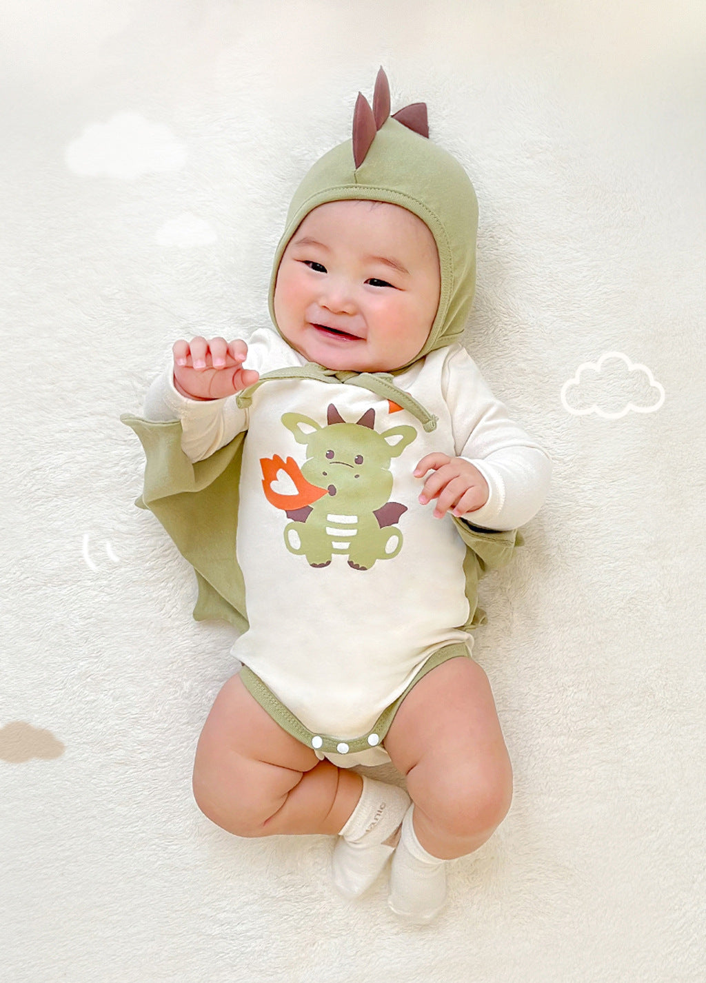 Baby Dragon Print Romper One-Piece
