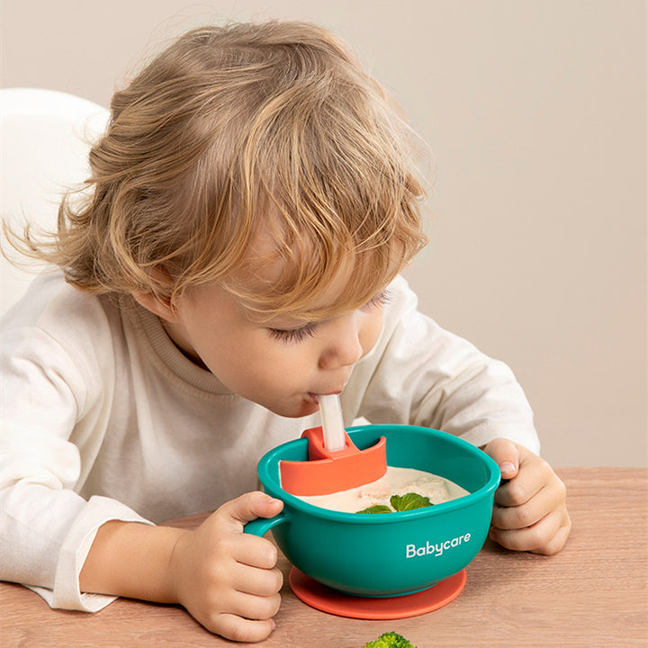 3-in-1 Baby Suction Snack Bowl with Straw