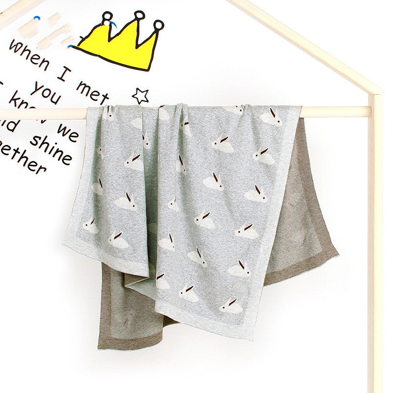 Baby Blanket Knitted Bunny Hug Windproof Cover