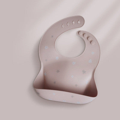 Baby Waterproof Silicone Feeding Bib with Pocket
