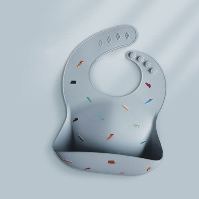 Baby Waterproof Silicone Feeding Bib with Pocket
