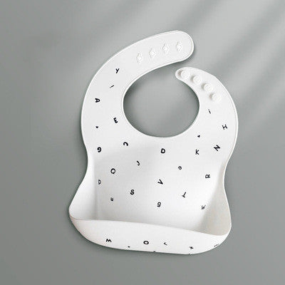 Baby Waterproof Silicone Feeding Bib with Pocket