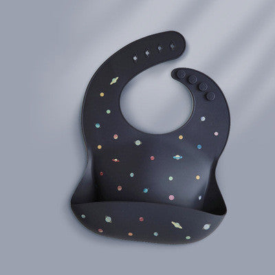 Baby Waterproof Silicone Feeding Bib with Pocket