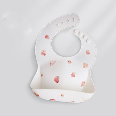 Baby Waterproof Silicone Feeding Bib with Pocket