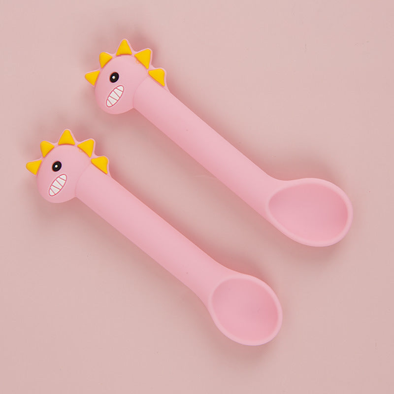 Baby Silicone Training Feeding Spoon Set