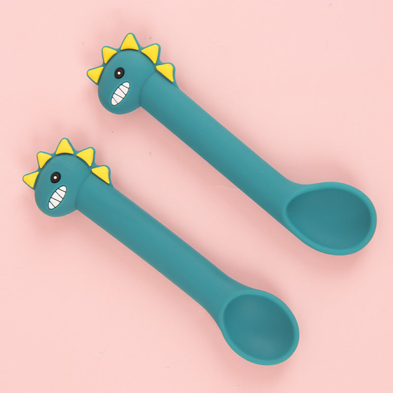 Baby Silicone Training Feeding Spoon Set