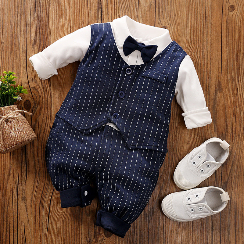 Baby Long-Sleeve Spring & Autumn Gentleman Romper