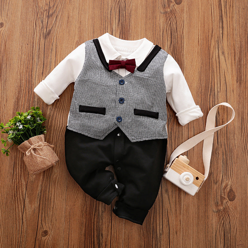 Baby Long-Sleeve Spring & Autumn Gentleman Romper
