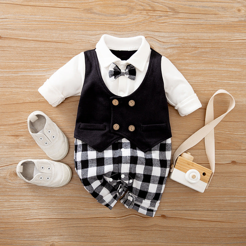 Baby Long-Sleeve Spring & Autumn Gentleman Romper