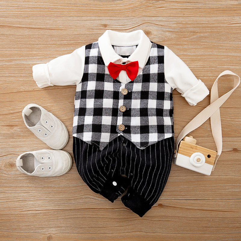 Baby Long-Sleeve Spring & Autumn Gentleman Romper
