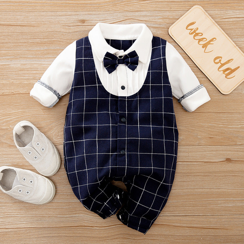 Baby Long-Sleeve Spring & Autumn Gentleman Romper