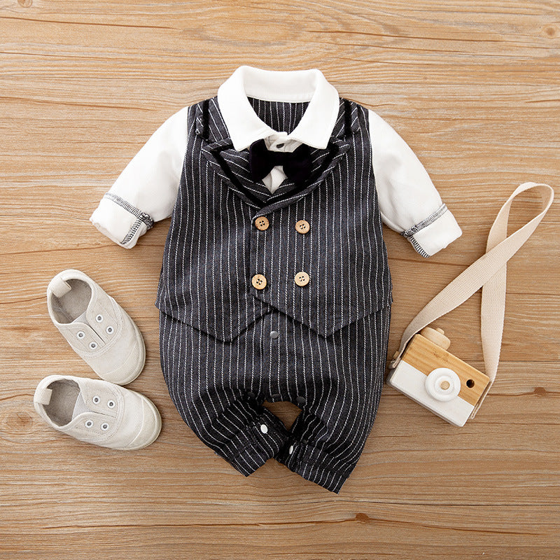 Baby Long-Sleeve Spring & Autumn Gentleman Romper