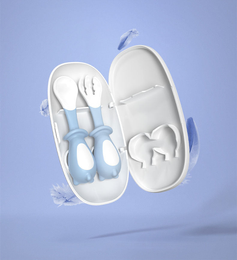 Baby Feeding Training Fork and Spoon Set
