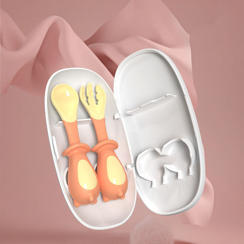 Baby Feeding Training Fork and Spoon Set