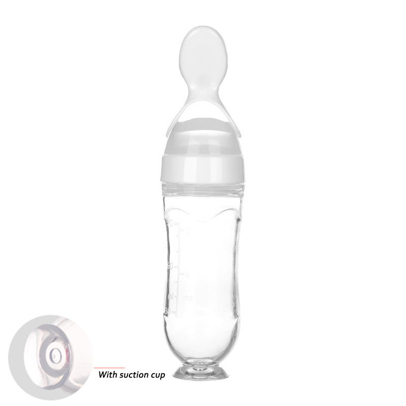 Silicone Baby Squeeze Feeding Bottle Spoon Feeder