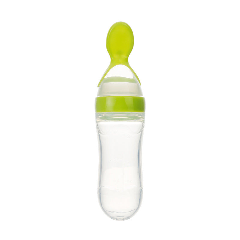 Silicone Baby Squeeze Feeding Bottle Spoon Feeder