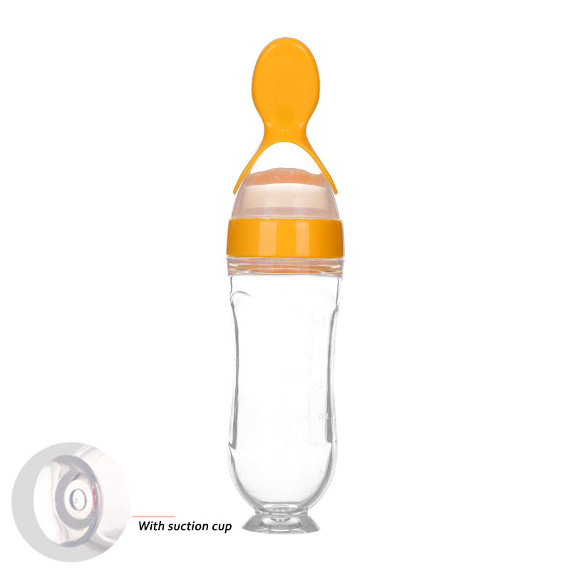 Silicone Baby Squeeze Feeding Bottle Spoon Feeder