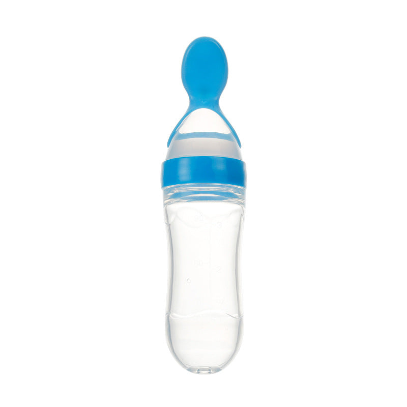 Silicone Baby Squeeze Feeding Bottle Spoon Feeder