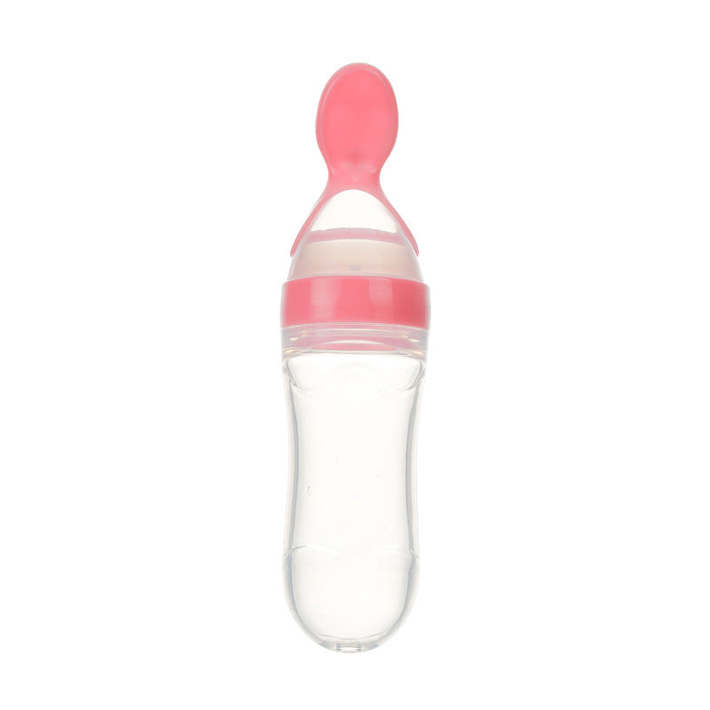 Silicone Baby Squeeze Feeding Bottle Spoon Feeder