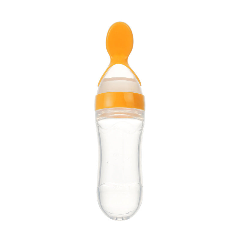 Silicone Baby Squeeze Feeding Bottle Spoon Feeder