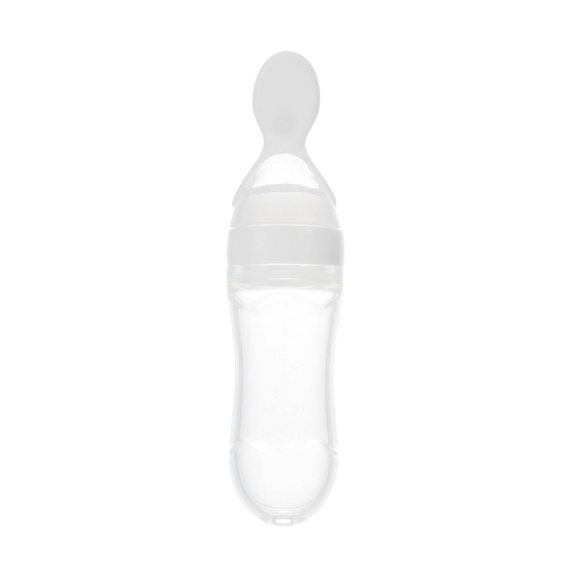 Silicone Baby Squeeze Feeding Bottle Spoon Feeder
