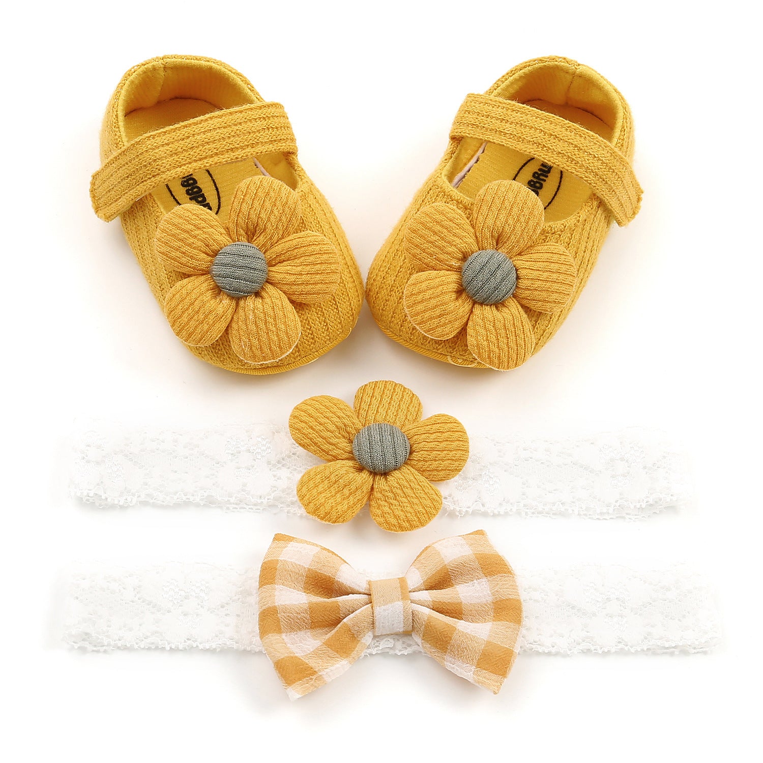 Baby Hairband and Toddler Shoes Set