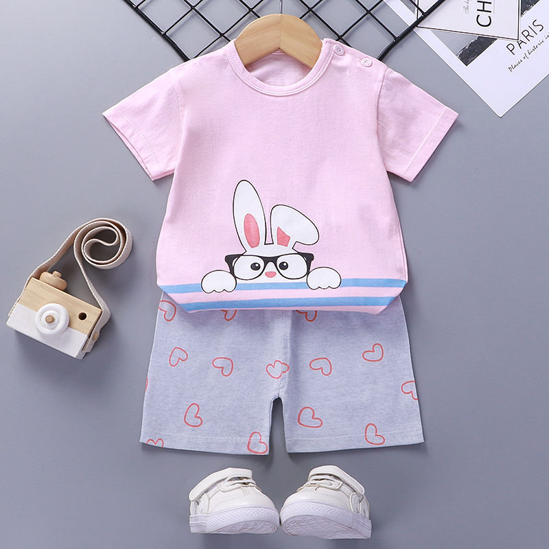 Baby Cotton Short-Sleeve Summer Outfit