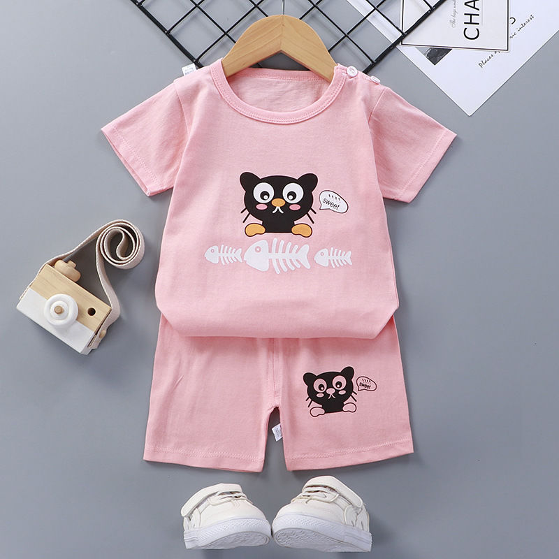 Baby Cotton Short-Sleeve Summer Outfit