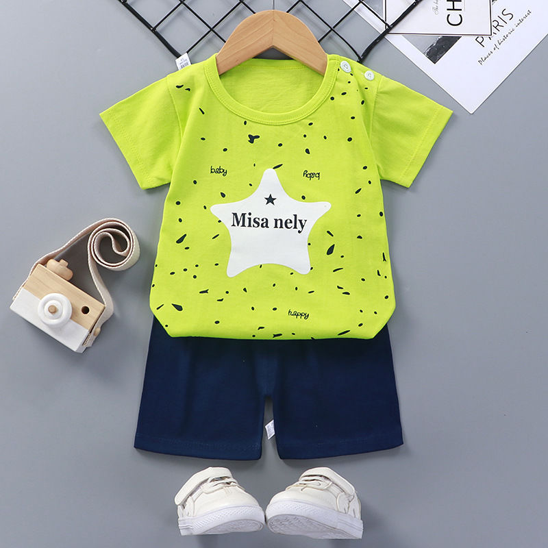 Baby Cotton Short-Sleeve Summer Outfit