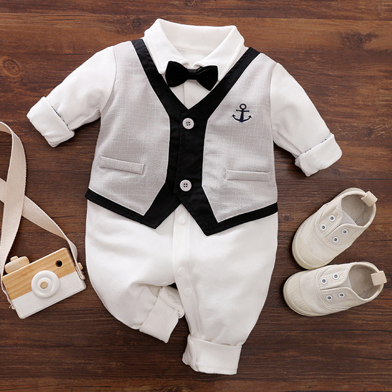 Baby Boys' Long-Sleeve Gentleman Romper