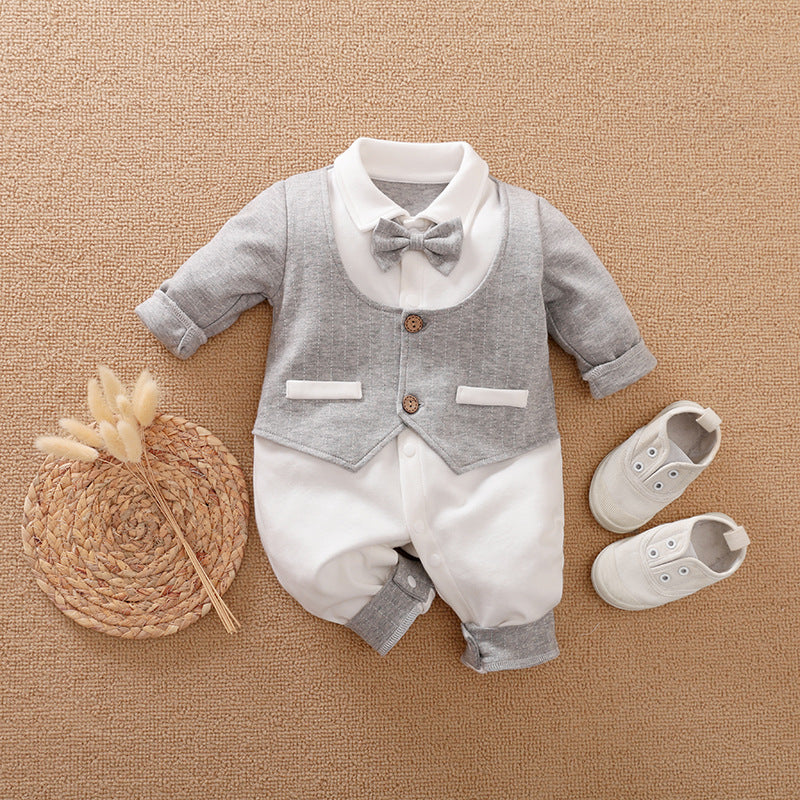 Baby Boys' Long-Sleeve Gentleman Romper