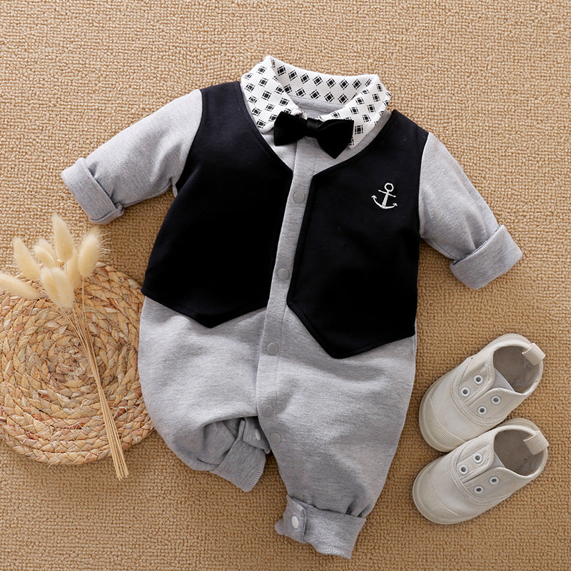 Baby Boys' Long-Sleeve Gentleman Romper