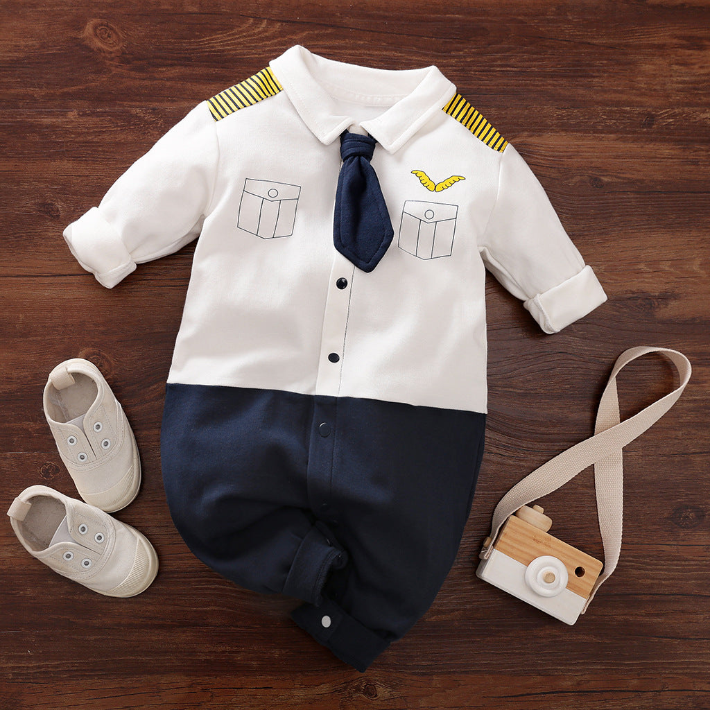 Baby Boys' Long-Sleeve Gentleman Romper