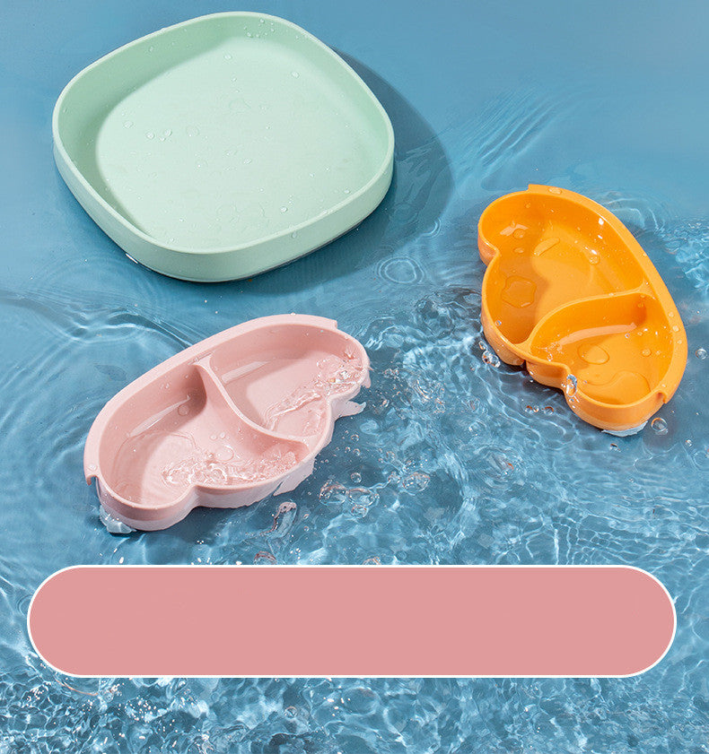 Portable Silicone Suction Divided Kids Feeding Plate