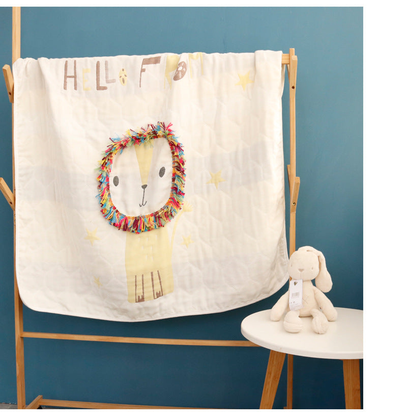 3D Lion Cotton Muslin Blanket