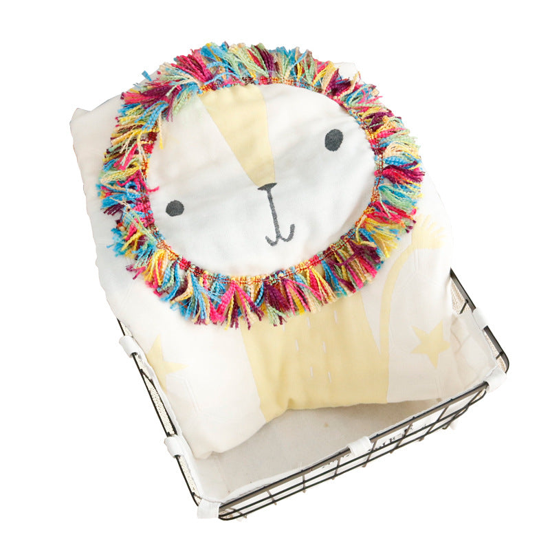 3D Lion Cotton Muslin Blanket