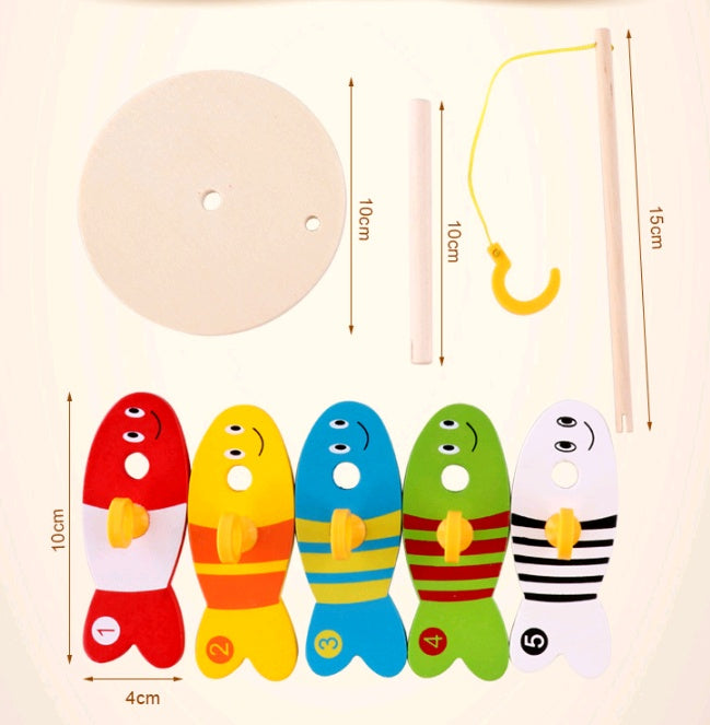 Baby Wooden Fishing Educational Toy Set