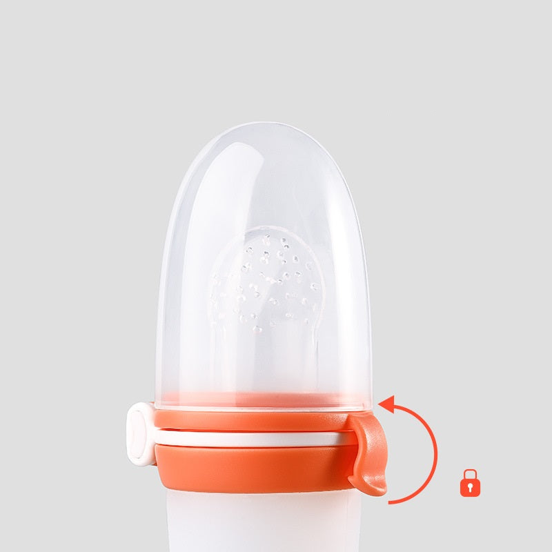 Silicone Squeeze Baby Feeding Bottle with Spoon