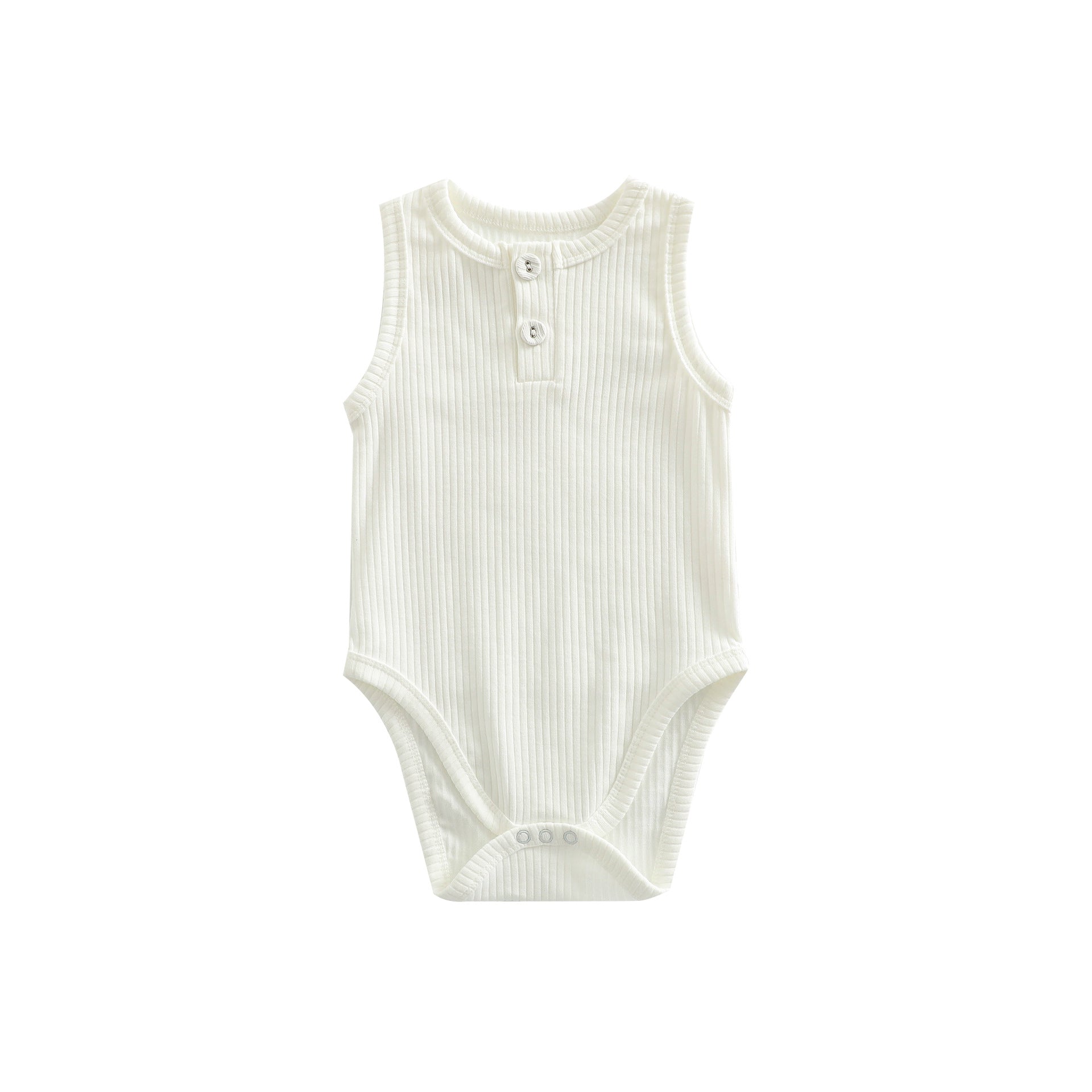 Sunken Stripe Vest Baby Pure Cotton Rompers Female