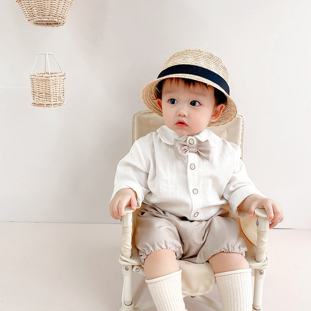 Baby Boy Autumn Two-Piece Long-Sleeve Shirt & Shorts