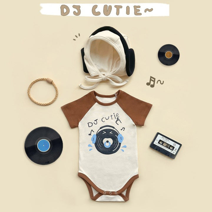 Ins Little DJ Print Modeling Romper Baby Rompers