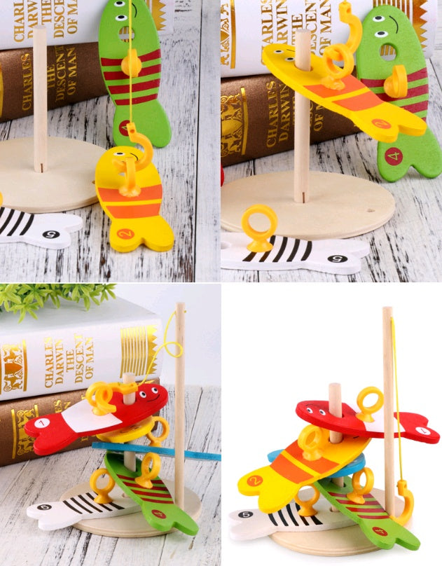 Baby Wooden Fishing Educational Toy Set