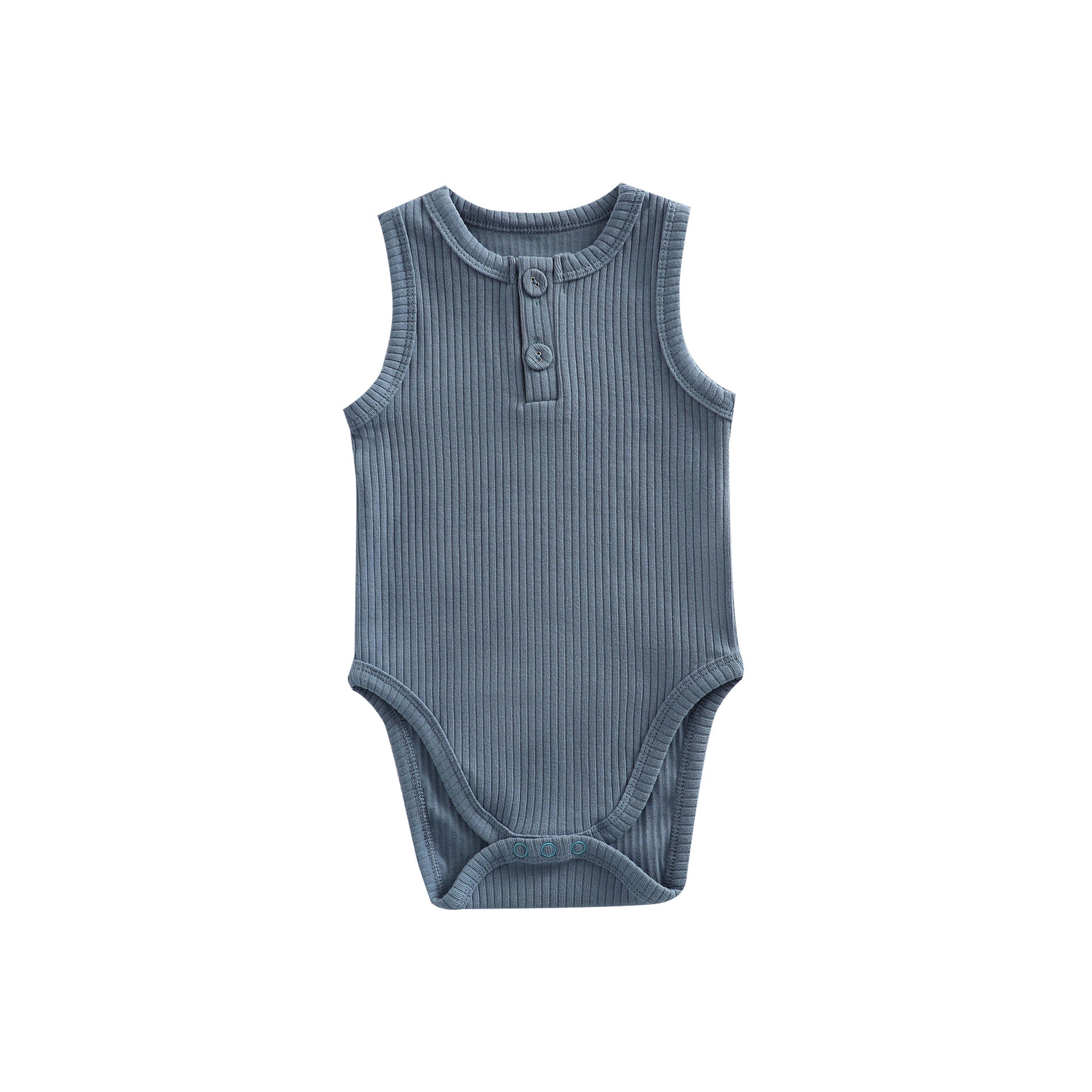 Sunken Stripe Vest Baby Pure Cotton Rompers Female