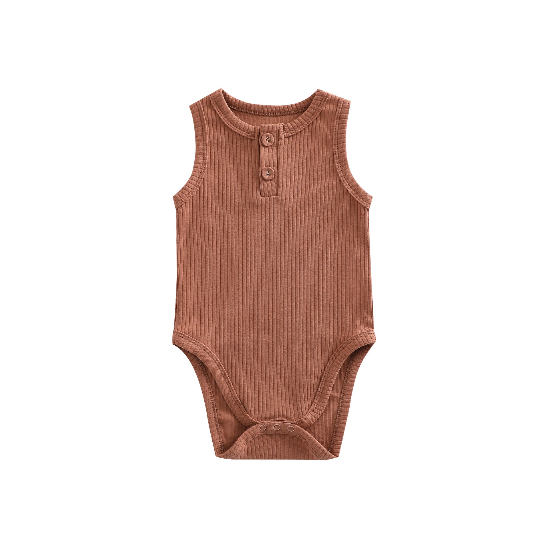 Sunken Stripe Vest Baby Pure Cotton Rompers Female