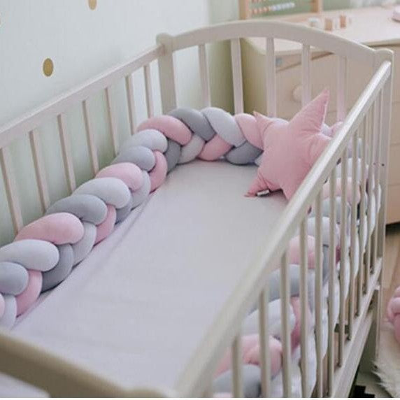 Three-strand Baby Braid Bed Rail Baby Crib Guard Knot Pillow